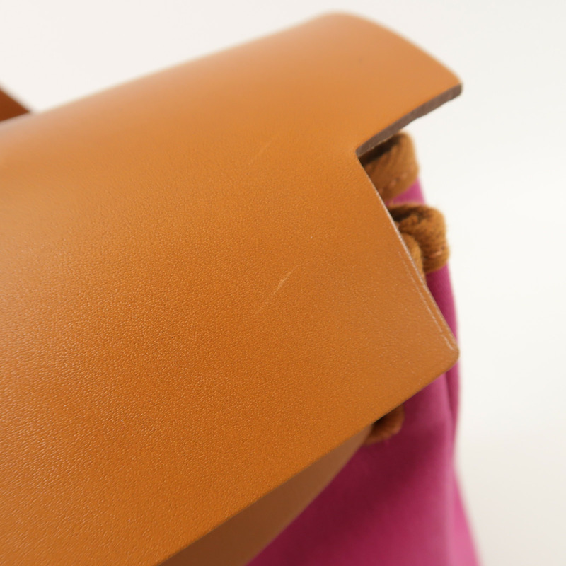 HERMES 帆布Herbag PM銀扣手挽肩背兩用袋Magnolia-16