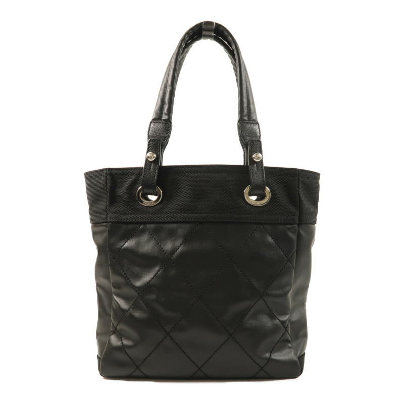 CHANEL 尼龍Paris Biarritz Tote Bag銀扣手挽袋-1