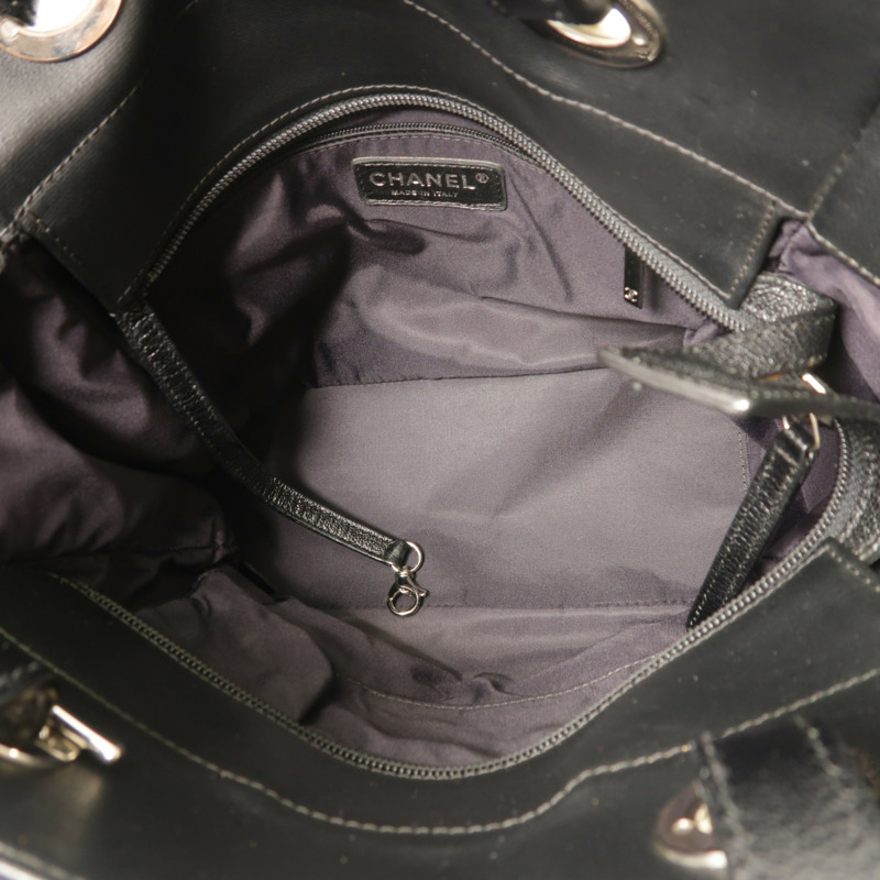 CHANEL 尼龍Paris Biarritz Tote Bag銀扣手挽袋-4