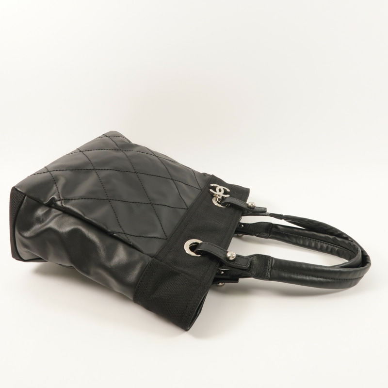 CHANEL 尼龍Paris Biarritz Tote Bag銀扣手挽袋-9