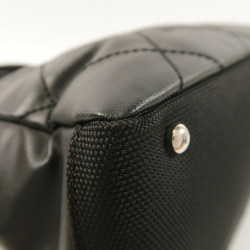 CHANEL 尼龍Paris Biarritz Tote Bag銀扣手挽袋-12