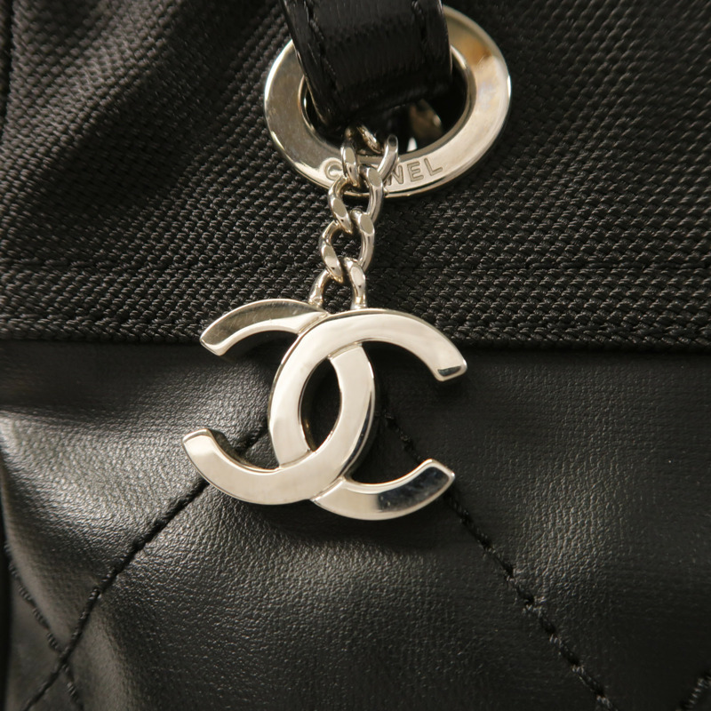CHANEL 尼龍Paris Biarritz Tote Bag銀扣手挽袋-15