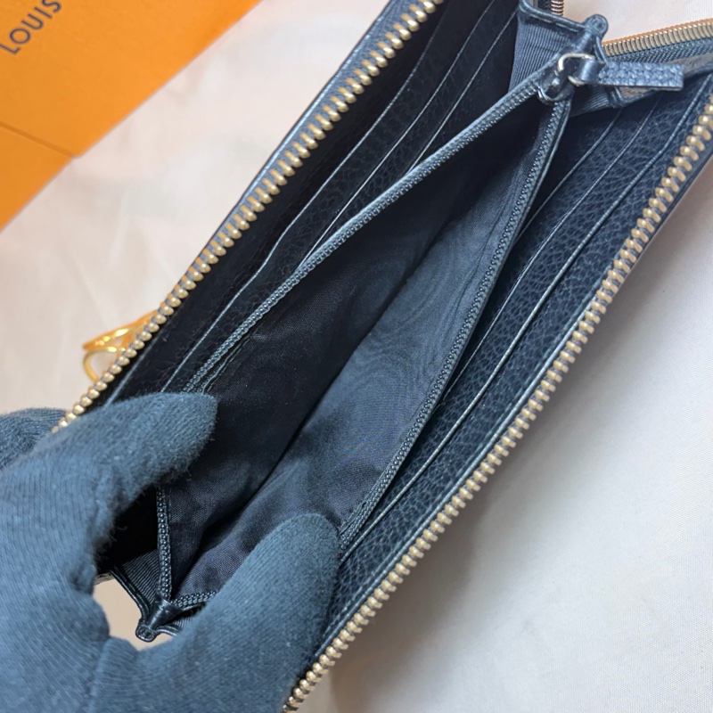 ✨經典實用 Gucci 古馳 黑老花拉鏈8卡零錢袋長夾-4