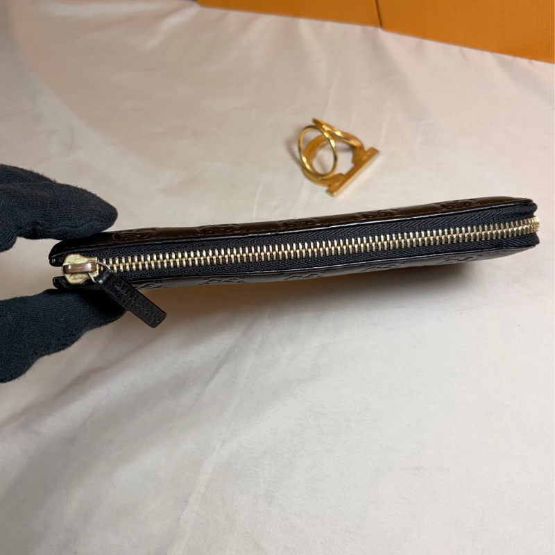 ✨經典實用 Gucci 古馳 黑老花拉鏈8卡零錢袋長夾-7