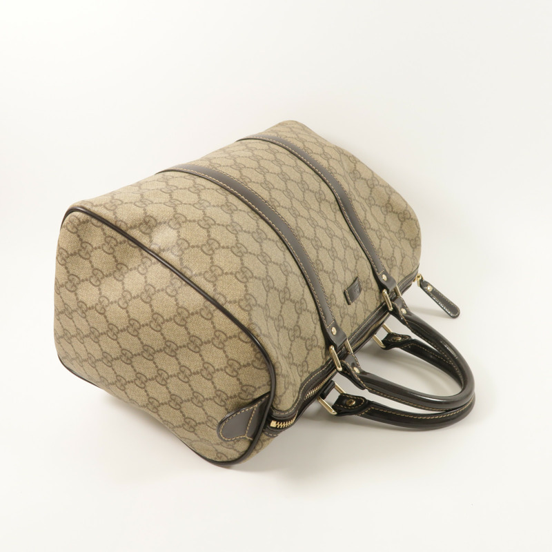 GUCCI 塗層帆布Boston Bag金扣手挽肩背兩用袋-7