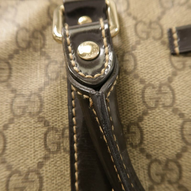 GUCCI 塗層帆布Boston Bag金扣手挽肩背兩用袋-18