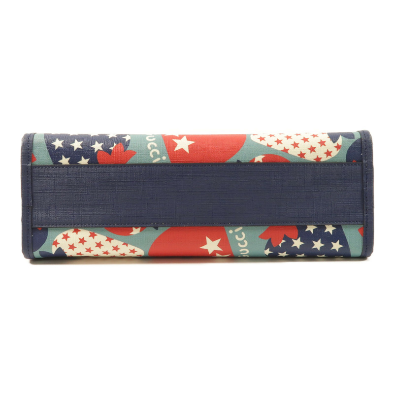 GUCCI 塗層帆布Hand Bag銀扣手挽袋-3