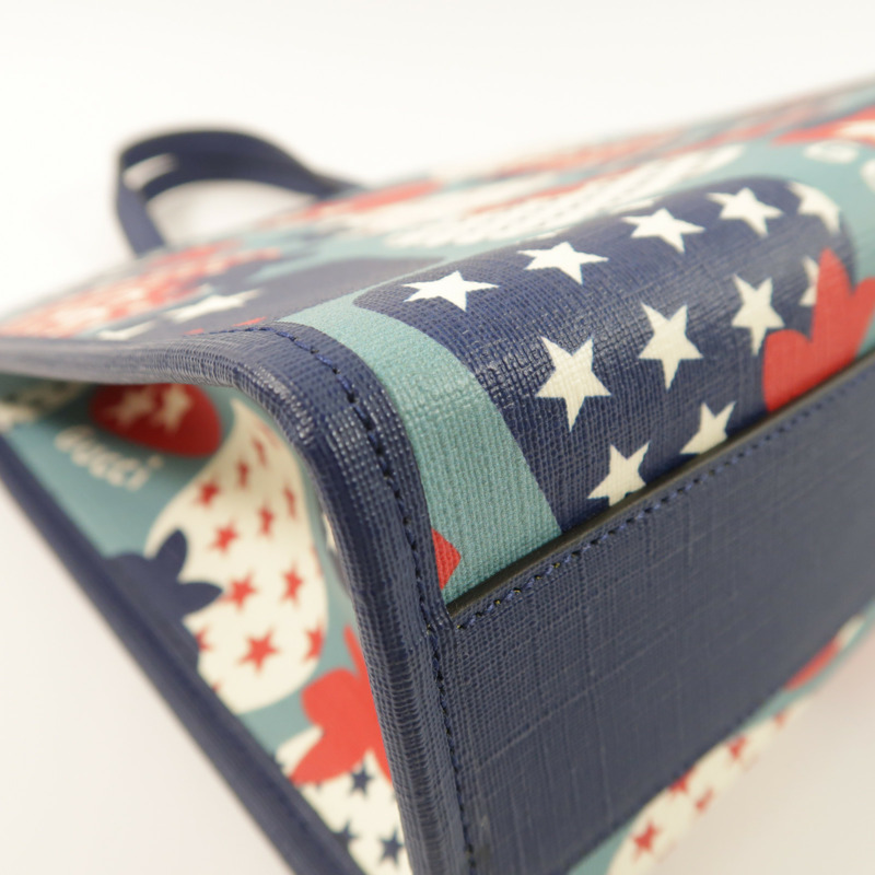 GUCCI 塗層帆布Hand Bag銀扣手挽袋-10