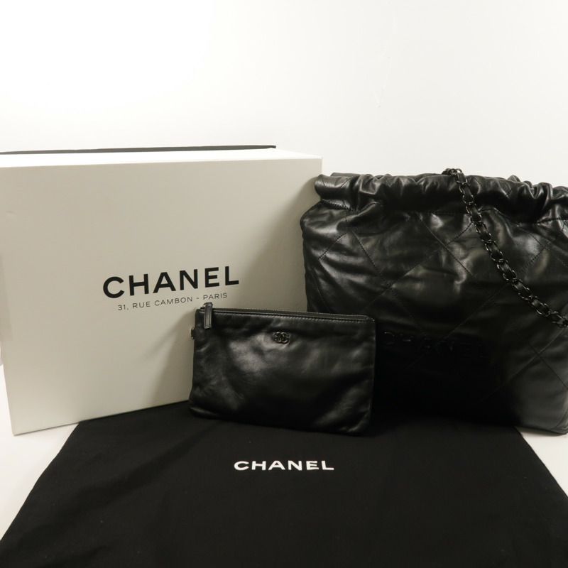 CHANEL 牛皮皮革22 Small鏈帶肩背袋-8