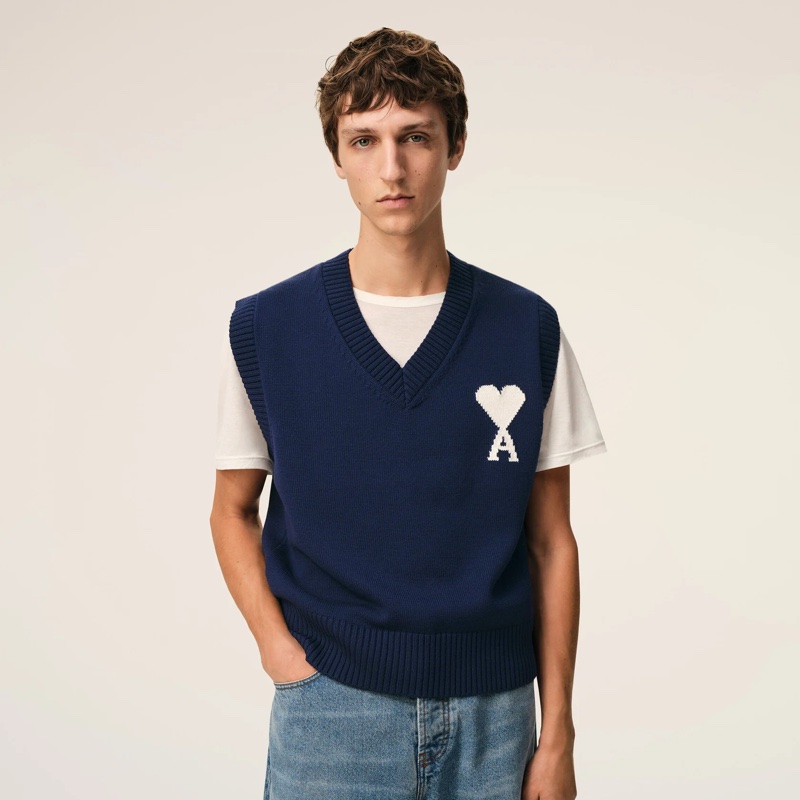 Ami Paris ❣️羊毛馬甲 #S M L 海軍藍-1