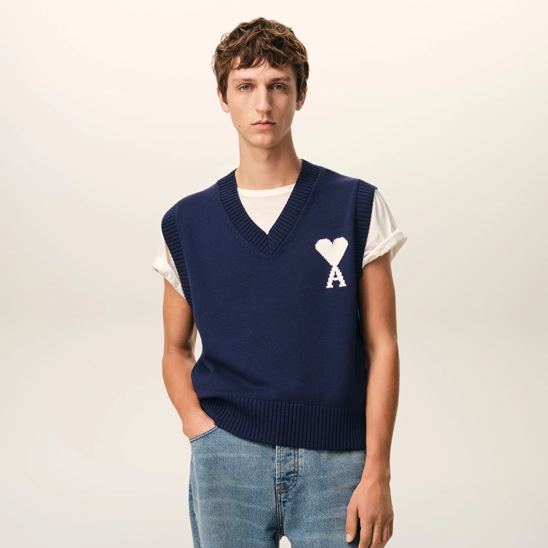 Ami Paris ❣️羊毛馬甲 #S M L 海軍藍-2