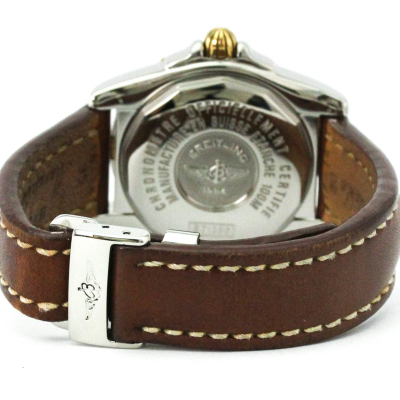 百年靈 Cockpit Lady 鑽石金鋼女錶 B71356 拋光-4