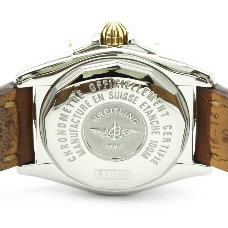 百年靈 Cockpit Lady 鑽石金鋼女錶 B71356 拋光-5