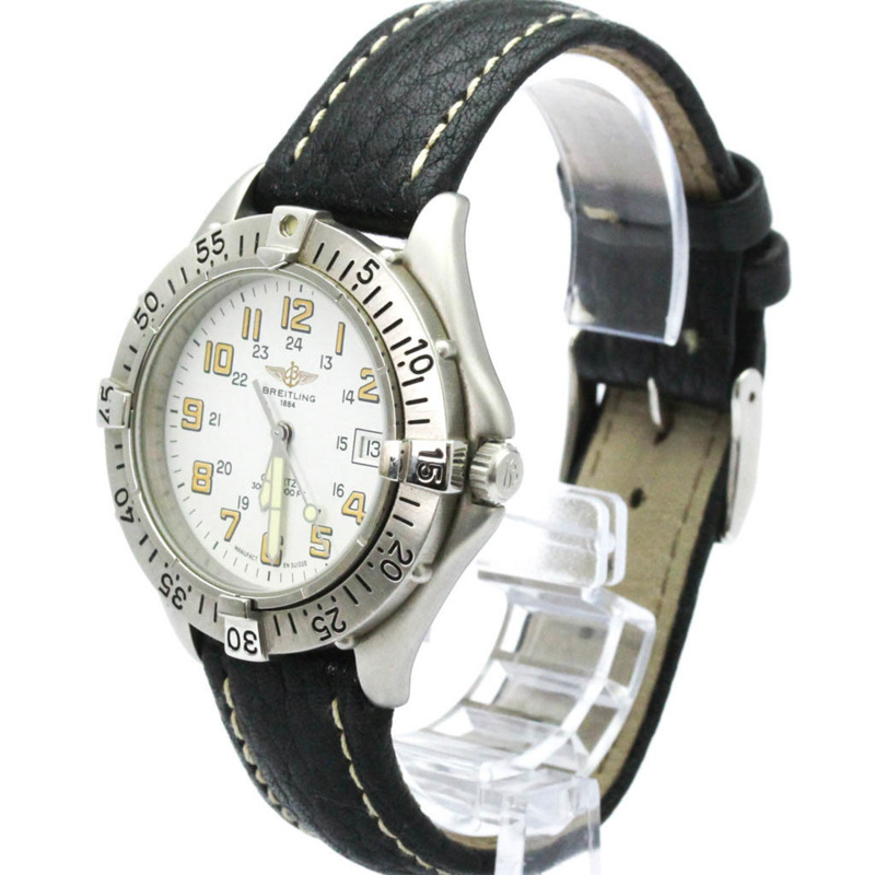 百年靈 Colt 系列不鏽鋼皮革石英男錶 A57035 拋光款-1