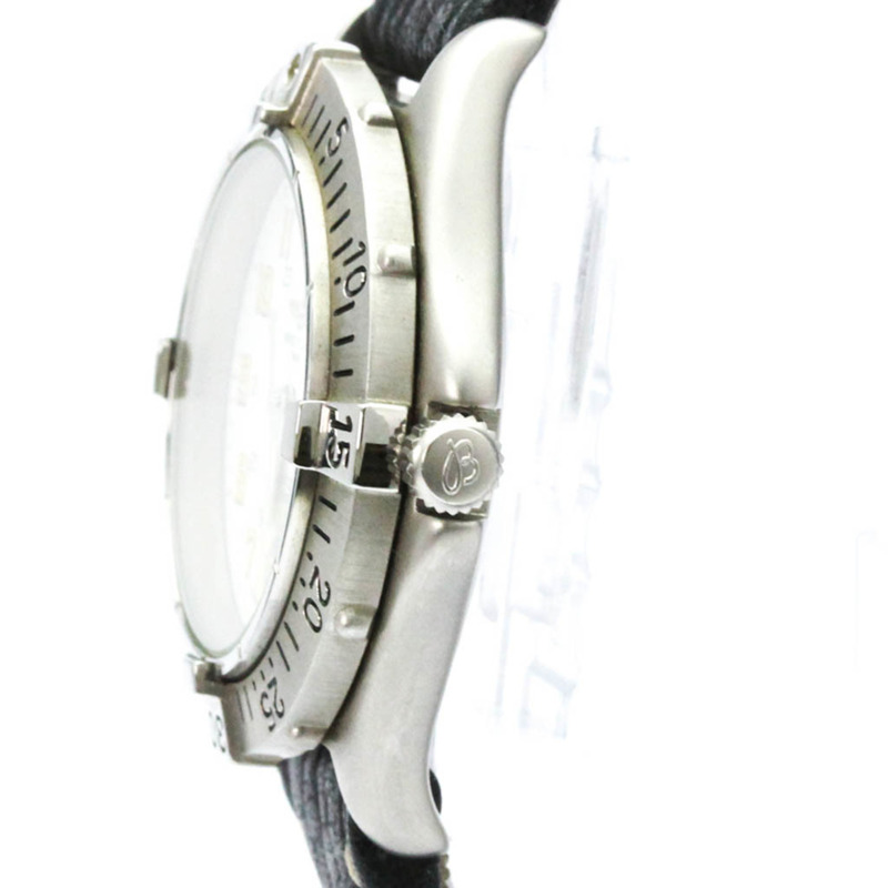 百年靈 Colt 系列不鏽鋼皮革石英男錶 A57035 拋光款-3