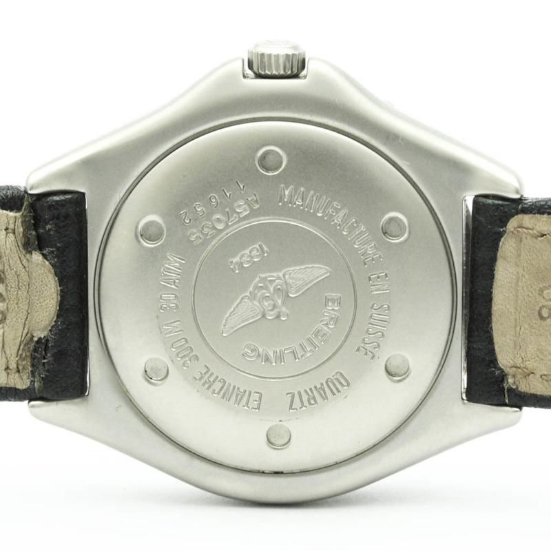 百年靈 Colt 系列不鏽鋼皮革石英男錶 A57035 拋光款-4