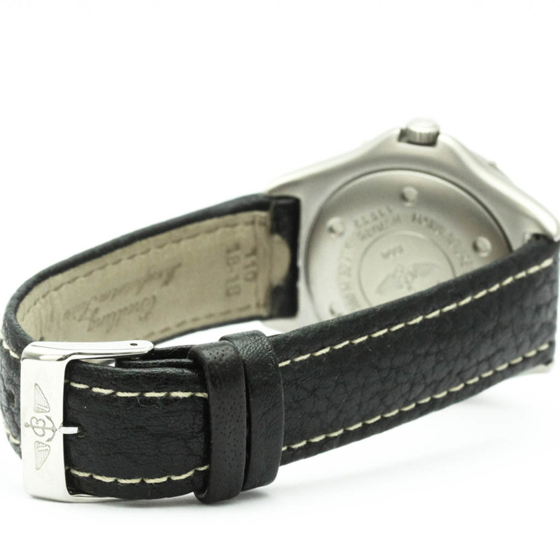 百年靈 Colt 系列不鏽鋼皮革石英男錶 A57035 拋光款-5