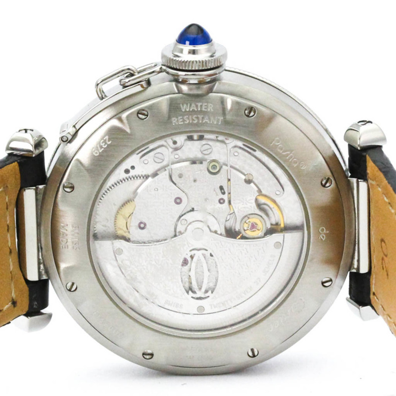 卡地亞 Pasha 38 格紋精鋼自動男士腕錶 W3104055 拋光-5