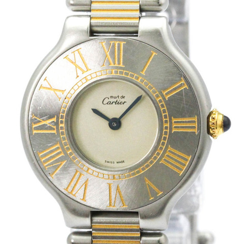 卡地亞 Must 21 鍍金精鋼石英女士腕錶 W10051F4