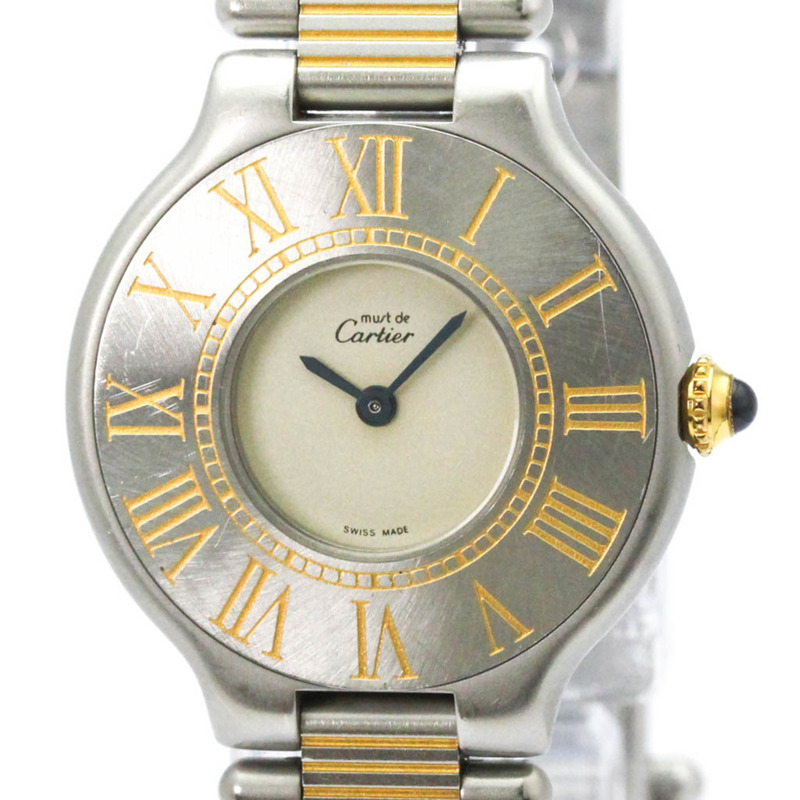 卡地亞 Must 21 鍍金精鋼石英女士腕錶 W10051F4-0