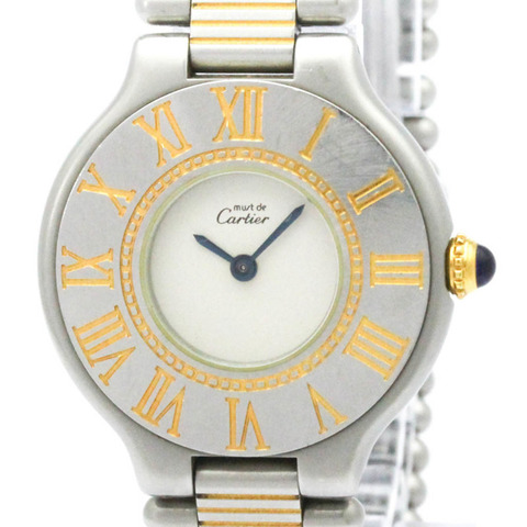 卡地亞 Must 21 鍍金精鋼石英女士腕錶 W10051F4