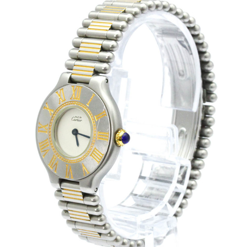 卡地亞 Must 21 鍍金精鋼石英女士腕錶 W10051F4-1