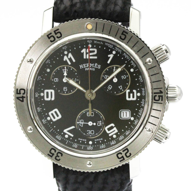 愛馬仕 Clipper Diver 計時碼錶精鋼石英男士腕錶 CL2.910 拋光-0