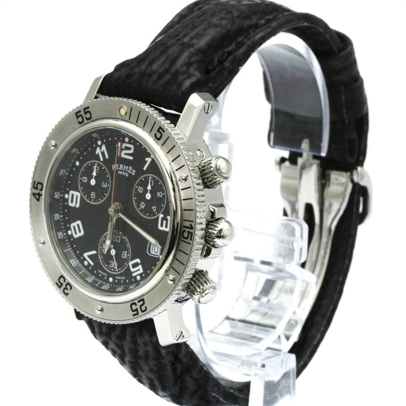 愛馬仕 Clipper Diver 計時碼錶精鋼石英男士腕錶 CL2.910 拋光-1