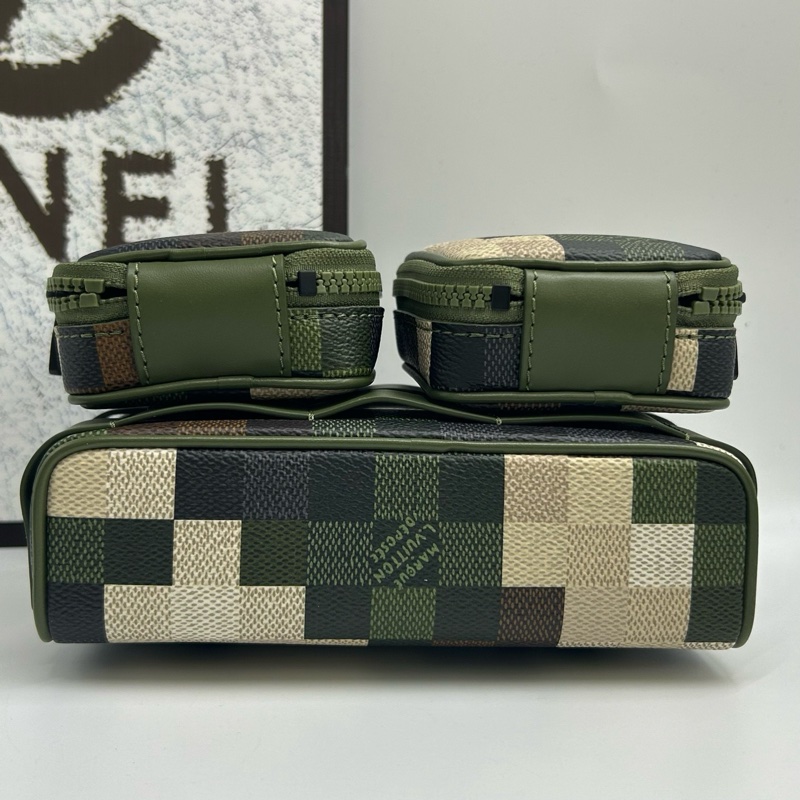 Lv Trail 塗層帆布 菲董迷彩 斜挎包 胸包 約長18.5cm 寬11cm 高12.5cm-5