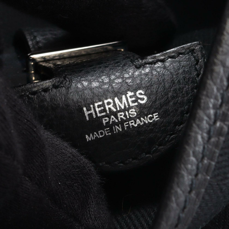 愛馬仕 Sac Colorado GM 單背包,Vache Liegee 皮革帆布,黑色,SHW,二手-3