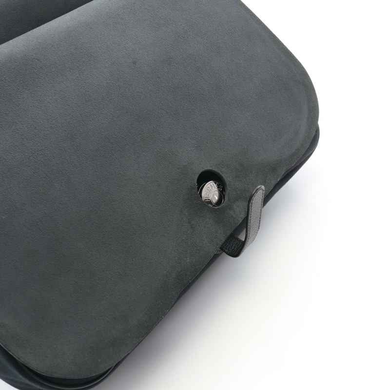 愛馬仕 Sac Colorado GM 單背包,Vache Liegee 皮革帆布,黑色,SHW,二手-9