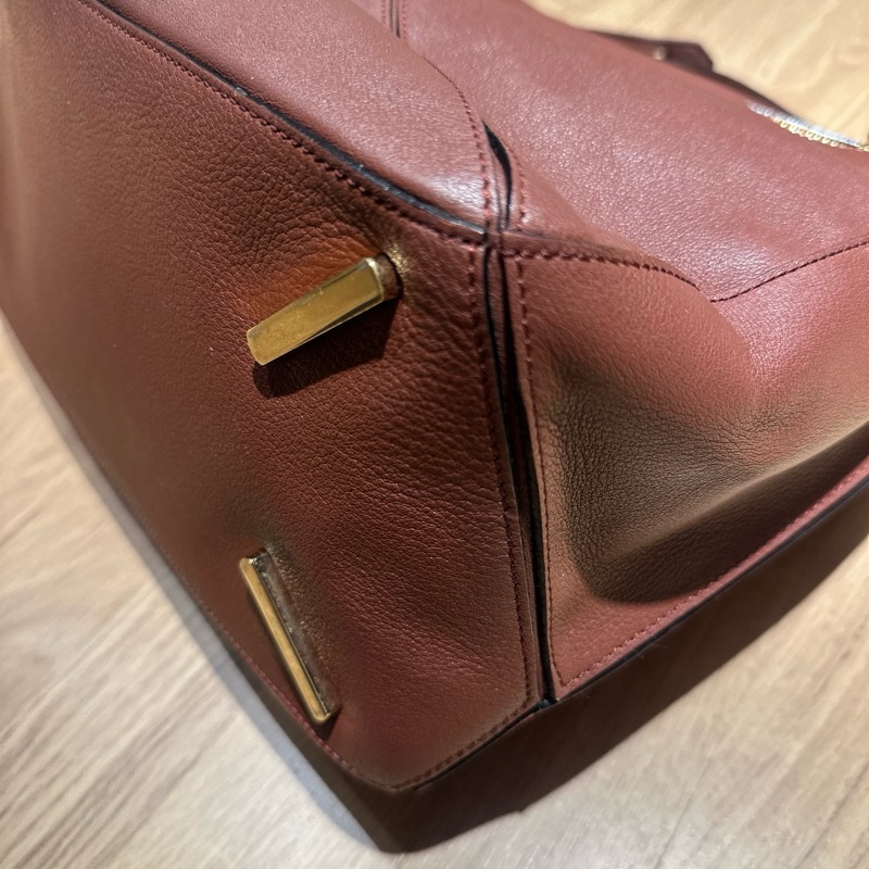 LOEWE Puzzle 大款 小牛皮拼圖包 楓葉紅|正品|322.30.K73|附背帶-2