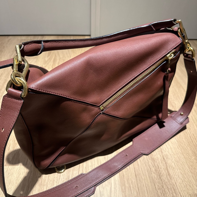 LOEWE Puzzle 大款 小牛皮拼圖包 楓葉紅|正品|322.30.K73|附背帶-7