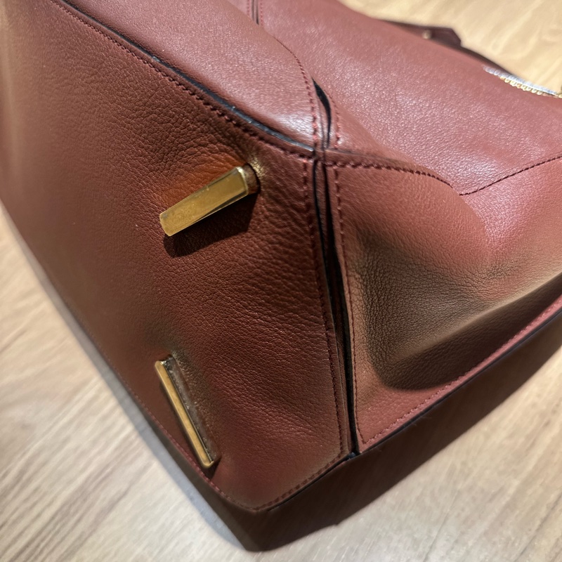LOEWE Puzzle 大款 小牛皮拼圖包 楓葉紅|正品|322.30.K73|附背帶-10