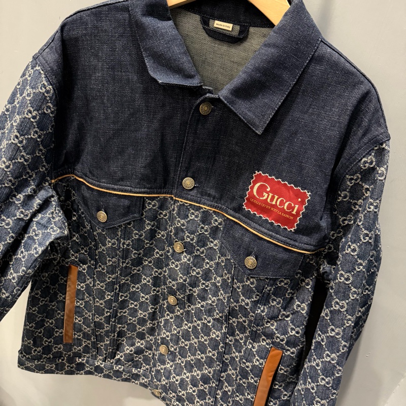 Gucci 滿版GG 丹寧牛仔外套 46號-3