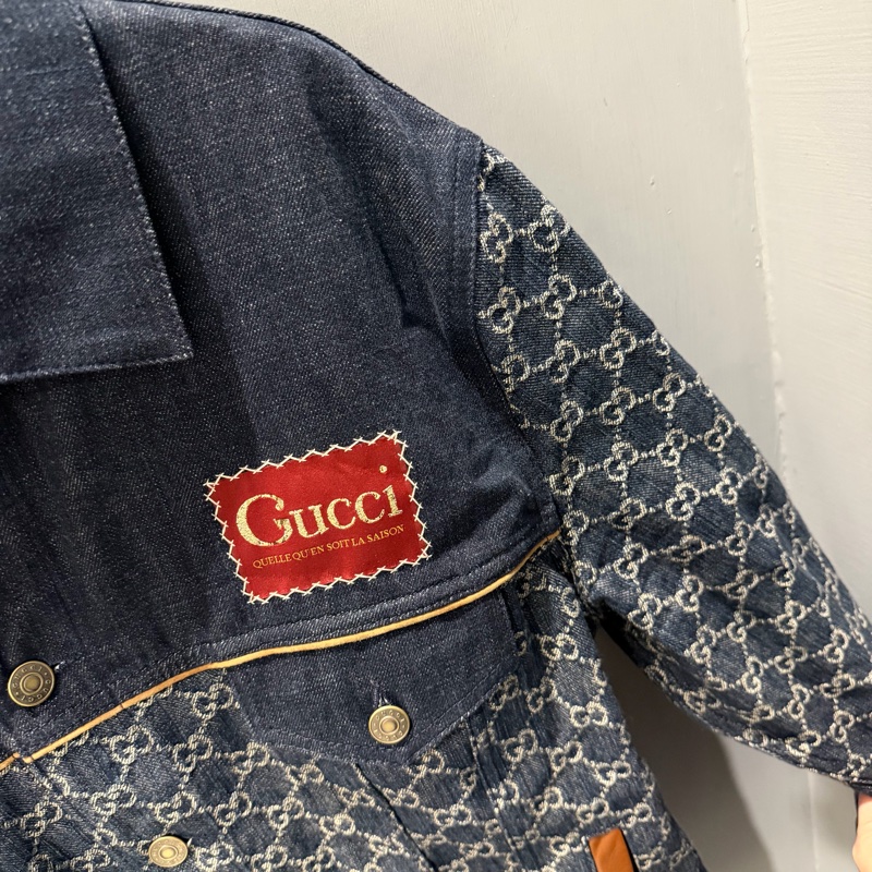 Gucci 滿版GG 丹寧牛仔外套 46號-4