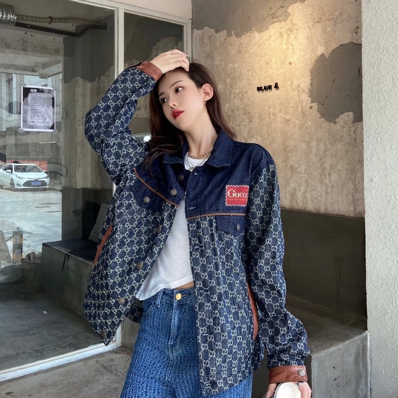 Gucci 滿版GG 丹寧牛仔外套 46號-28