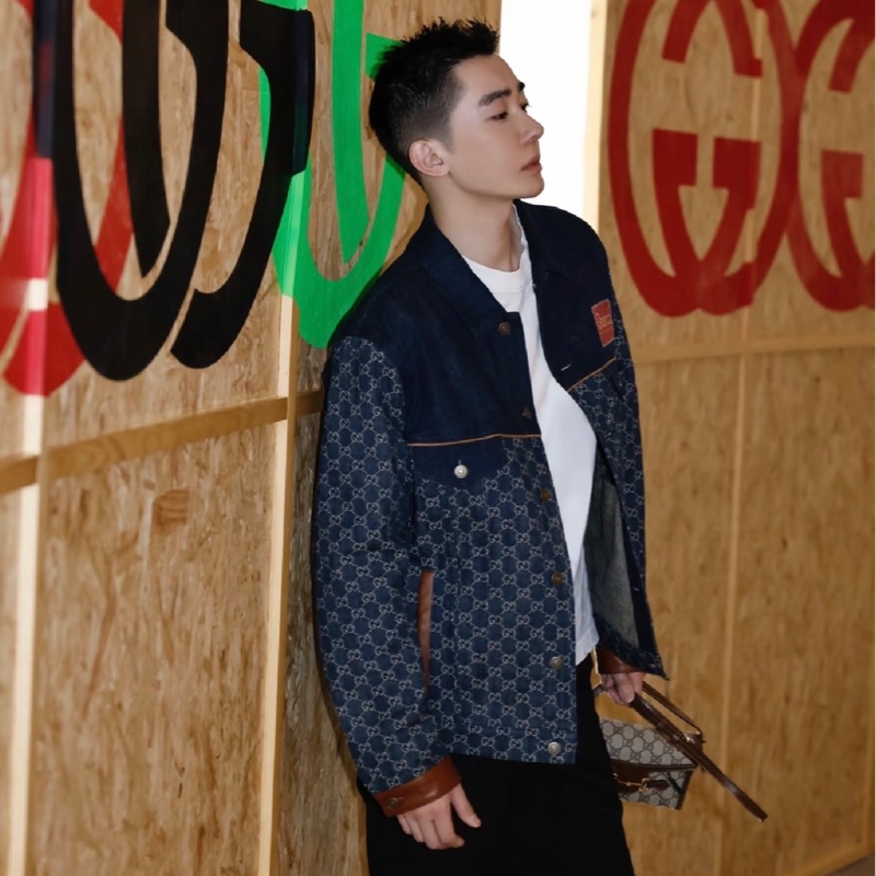 Gucci 滿版GG 丹寧牛仔外套 46號-30