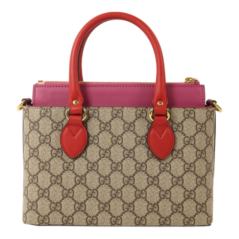 GUCCI 塗層帆布GG Supreme Mini Zip Bag金扣手挽肩背兩用袋-1