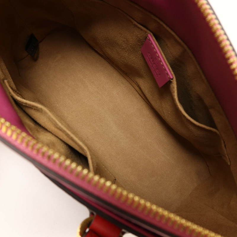 GUCCI 塗層帆布GG Supreme Mini Zip Bag金扣手挽肩背兩用袋-4