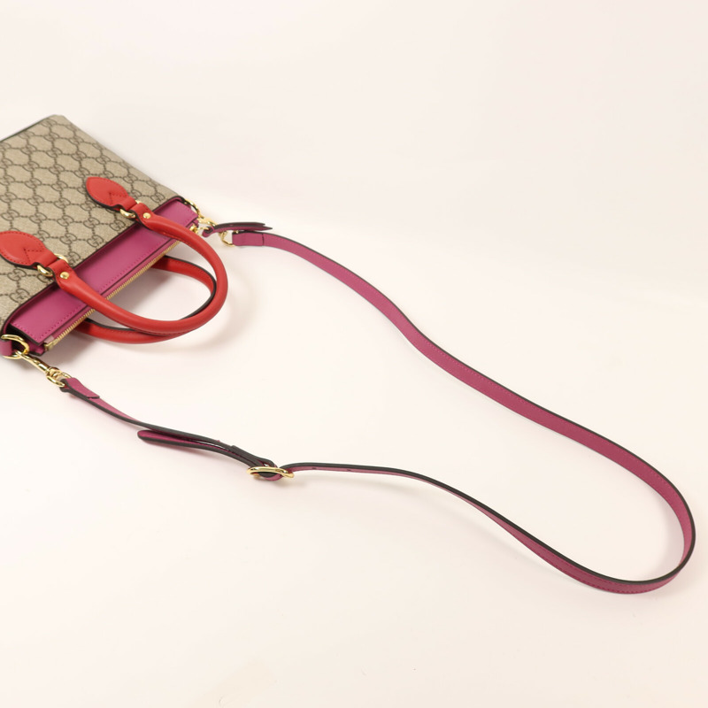 GUCCI 塗層帆布GG Supreme Mini Zip Bag金扣手挽肩背兩用袋-8