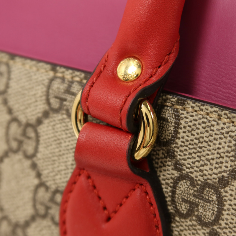 GUCCI 塗層帆布GG Supreme Mini Zip Bag金扣手挽肩背兩用袋-10