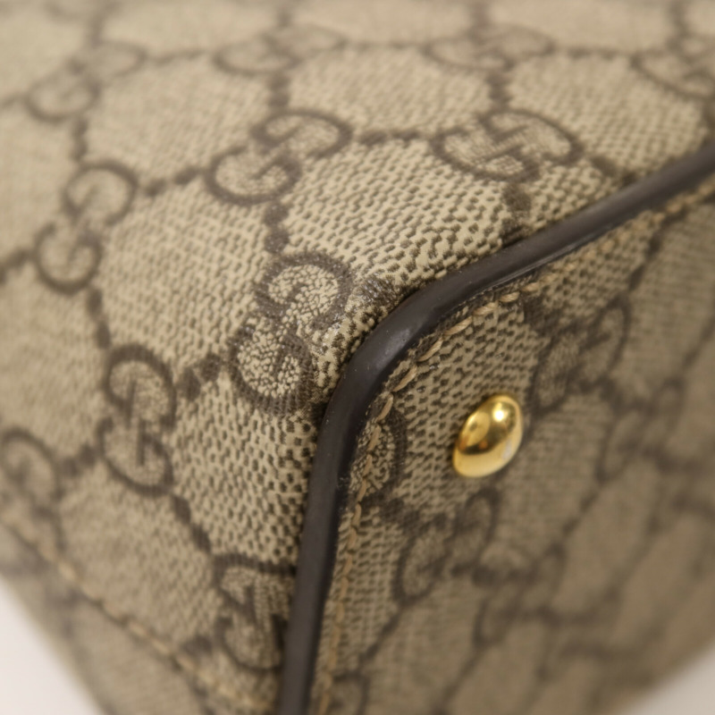 GUCCI 塗層帆布GG Supreme Mini Zip Bag金扣手挽肩背兩用袋-11