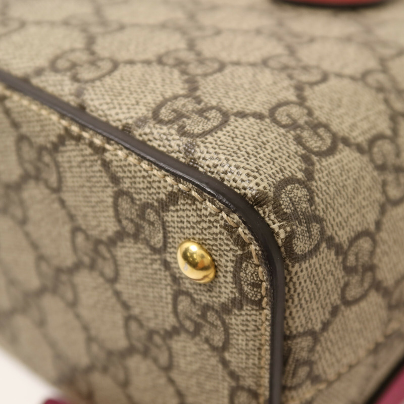 GUCCI 塗層帆布GG Supreme Mini Zip Bag金扣手挽肩背兩用袋-12