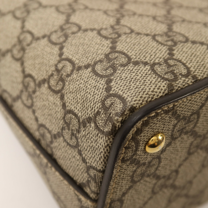 GUCCI 塗層帆布GG Supreme Mini Zip Bag金扣手挽肩背兩用袋-13