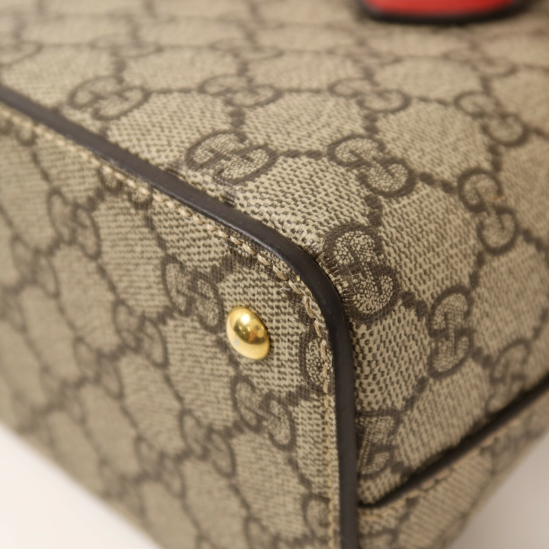 GUCCI 塗層帆布GG Supreme Mini Zip Bag金扣手挽肩背兩用袋-14