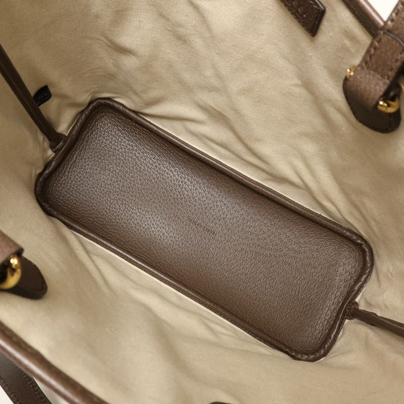 GUCCI 塗層帆布/牛皮皮革Ophidia Tote金扣手挽肩背兩用袋-4