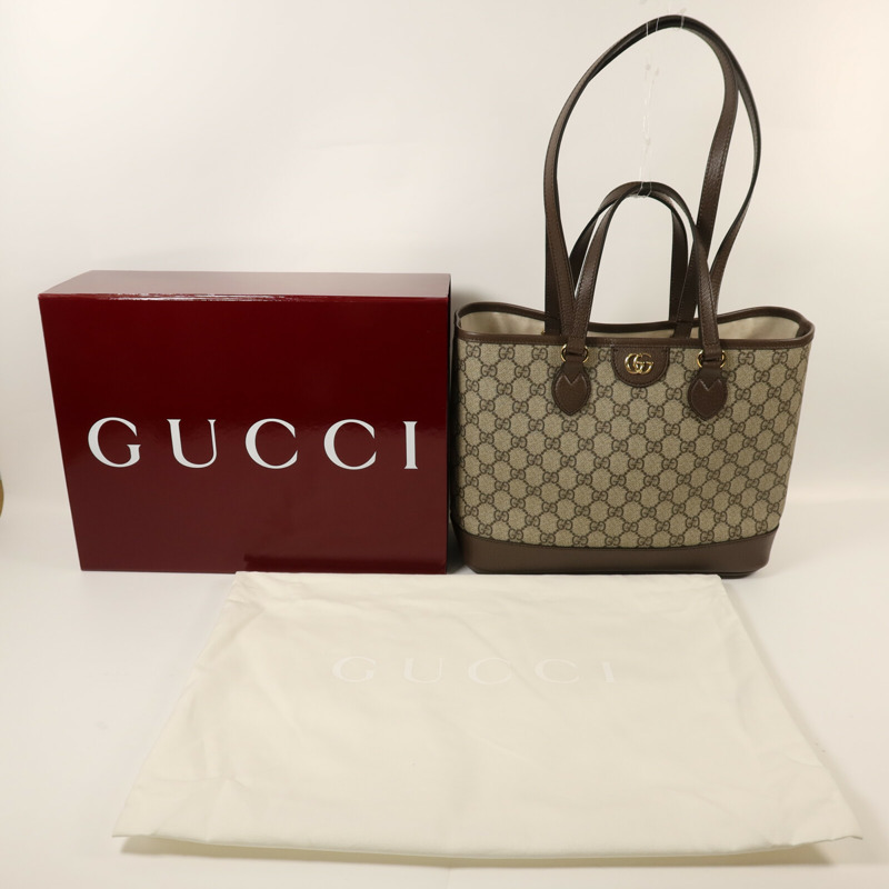 GUCCI 塗層帆布/牛皮皮革Ophidia Tote金扣手挽肩背兩用袋-9