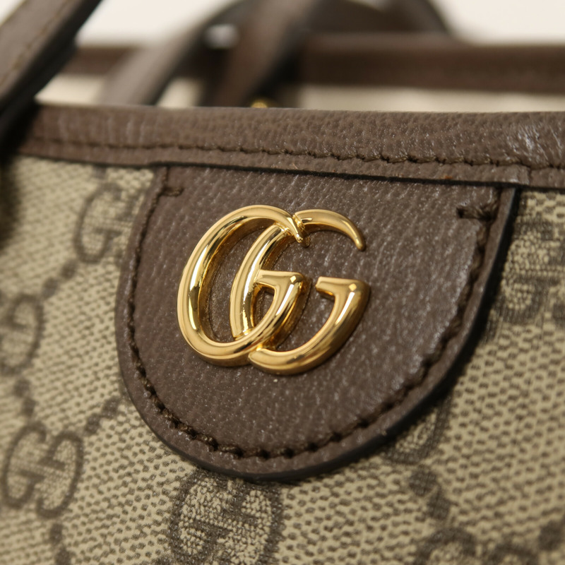 GUCCI 塗層帆布/牛皮皮革Ophidia Tote金扣手挽肩背兩用袋-10