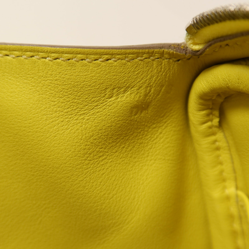 HERMES Clemence皮革Mini Lindy銀扣手挽肩背兩用袋Lime-6